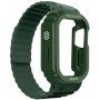 Wytrzymałe silikonowe etui z paskiem magnetycznym na Apple Watch 49 mm - ciemnozielone
