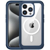 Etui wstrząsoodporne ze wzmocnionymi narożnikami i MagSafe na iPhone 15 Pro - niebieskie