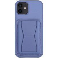 Etui skórzane z kieszenią z odchylaną podstawką na iPhone 11 - fioletowy