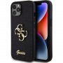 Etui brokatowe Guess Fixed Glitter 4G Metal Logo na iPhone 12 / 12 Pro - czarny