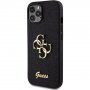 Etui brokatowe Guess Fixed Glitter 4G Metal Logo na iPhone 12 / 12 Pro - czarny