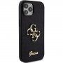 Etui brokatowe Guess Fixed Glitter 4G Metal Logo na iPhone 12 / 12 Pro - czarny