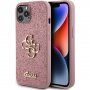 Etui brokatowe Guess Fixed Glitter 4G Metal Logo na iPhone 12 / 12 Pro - różowy