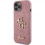 Etui brokatowe Guess Fixed Glitter 4G Metal Logo na iPhone 12 / 12 Pro - różowy