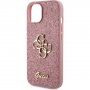 Etui brokatowe Guess Fixed Glitter 4G Metal Logo na iPhone 12 / 12 Pro - różowy