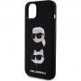 Etui silikonowe Karl Lagerfeld Karl and Choupette Heads na iPhone 15 Plus - czarny