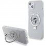 Etui Karl Lagerfeld Ringstand Karl and Choupette z odchylaną podstawką i MagSafe na iPhone 15 Plus - przezroczysty