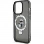 Etui Karl Lagerfeld Ringstand Karl and Choupette z odchylaną podstawką i MagSafe na iPhone 15 Pro Max - czarny