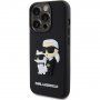 Etui 3D Rubber Karl Lagerfeld Karl and Choupette na iPhone 15 Pro - czarny
