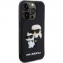 Etui 3D Rubber Karl Lagerfeld Karl and Choupette na iPhone 15 Pro - czarny
