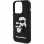 Etui 3D Rubber Karl Lagerfeld Karl and Choupette na iPhone 15 Pro - czarny