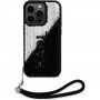 Etui z obustronnym cekinami Karl Lagerfeld Sequins Reversible na iPhone 15 Pro Max - czarno-srebrny