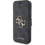 Etui z klapką Guess 4G Metal Logo na iPhone 15 - szare