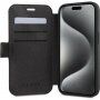 Etui z klapką Guess 4G Metal Logo na iPhone 15 - szare