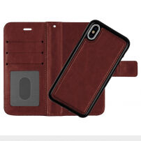 2w1 ochronny zdejmowany pokrowiec flip do Apple iPhone XS / iPhone X - brązowy
