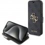 Etui z klapką Guess 4G Metal Logo na iPhone 15 Pro - szare
