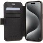 Etui z klapką Guess 4G Metal Logo na iPhone 15 - brązowe