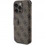 Etui z klapką Guess 4G Metal Logo na iPhone 15 Pro - brązowe