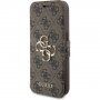 Etui z klapką Guess 4G Metal Logo na iPhone 15 Pro Max - brązowe