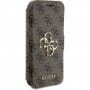 Etui z klapką Guess 4G Metal Logo na iPhone 15 Pro Max - brązowe