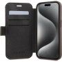 Etui z klapką Guess 4G Metal Logo na iPhone 15 Pro Max - brązowe