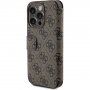 Etui z klapką Guess 4G Metal Logo na iPhone 15 Pro Max - brązowe