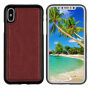 2w1 ochronny zdejmowany pokrowiec flip do Apple iPhone XS / iPhone X - brązowy