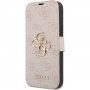 Etui z klapką Guess 4G Metal Logo na iPhone 15 Pro Max - różowe