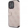 Etui z klapką Guess 4G Metal Logo na iPhone 15 Pro Max - różowe