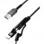 Nomad Kevlar uniwersalny kabel w oplocie PD 100W USB-A / USB-C / Lightning / micro USB do iPhone / iPad / MacBook / AirPods - 1,5 m - czarny