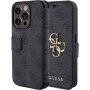 Etui z klapką Guess 4G Metal Logo na iPhone 15 Pro - szare