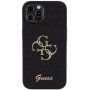 Etui brokatowe Guess Fixed Glitter 4G Metal Logo na iPhone 12 / 12 Pro - czarny