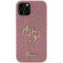 Etui brokatowe Guess Fixed Glitter 4G Metal Logo na iPhone 12 / 12 Pro - różowy