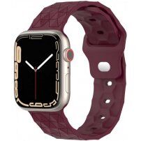 Silikonowy pasek z geometrycznym wzorem na Apple Watch 42mm / 41mm / 40mm / 38mm - bordowy