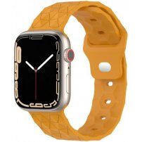 Silikonowy pasek z geometrycznym wzorem na Apple Watch 42mm / 41mm / 40mm / 38mm - musztardowy