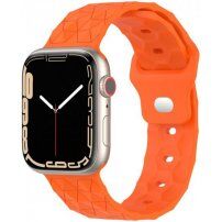 Silikonowy pasek z geometrycznym wzorem na Apple Watch Ultra 49mm / 46mm / 45mm / 44mm / 42mm - pomarańczowy