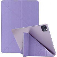 Jedwabisty pokrowiec z funkcją spania i origami stojakiem do iPad Air 4 (2020) / Air 5 (2022) / Pro 11" (2018-2022) - fioletowy