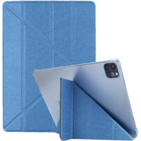 Jedwabisty pokrowiec z funkcją spania i origami stojakiem do iPad Air 4 (2020) / Air 5 (2022) / Pro 11" (2018-2022) - ciemnyniebieski