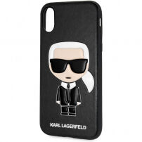 Karl Lagerfeld Ikonik TPU pokrowiec do iPhone X / XS - czarny