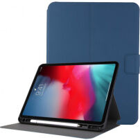 Pokrowiec ze skóry PU ze stojakiem i miejscem na Apple Pencil do iPad Pro 11" (2018-2022) - ciemnoniebieski
