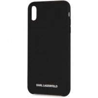 Karl Lagerfeld Silver Logo Silicone Case etui do iPhone XR - czarne