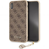 Guess Charms Hard case etui do iPhone XS Max - brązowe