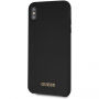 Guess Silicone Gold Logo case etui do iPhone XS Max - czarne