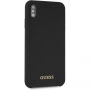 Guess Silicone Gold Logo case etui do iPhone XS Max - czarne