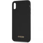 Guess Silicone Gold Logo case etui do iPhone XS Max - czarne