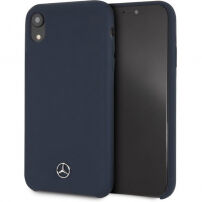 Mercedes Silicon / Fiber case Lining etui do iPhone XR - morskie niebieskie