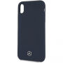Mercedes Silicon / Fiber case Lining etui do iPhone XR - morskie niebieskie