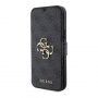 Etui z klapką Guess 4G Metal Logo na iPhone 15 Plus - szare