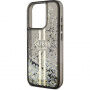 Etui Guess Liquid Glitter Gold Stripe na iPhone 13 Pro Max - szary