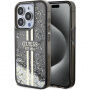 Etui Guess Liquid Glitter Gold Stripe na iPhone 14 Pro Max - szary